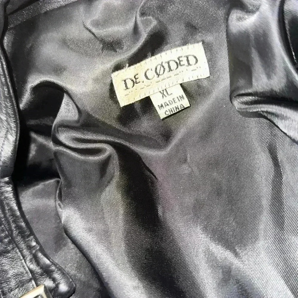 Decoded women’s black biker leather jacket size XL - Picture 9 of 10